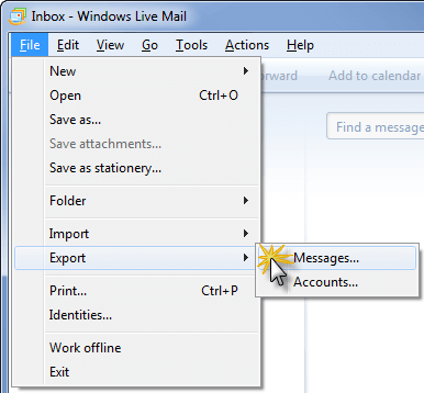 Steps to import Windows Live Mail emails to Outlook