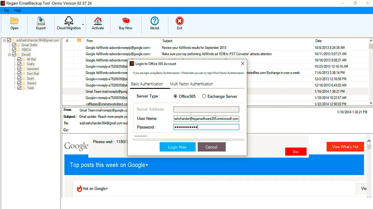 Emails to Office 365