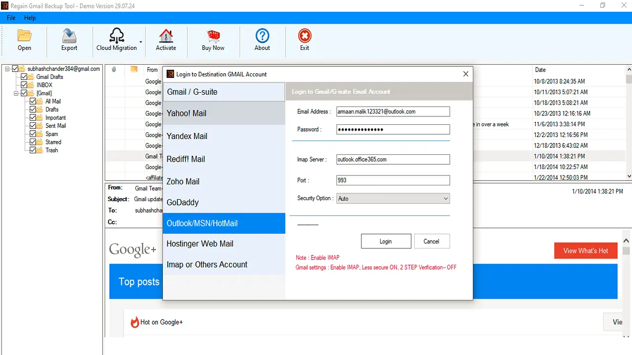 Gmail to Cloud Migration