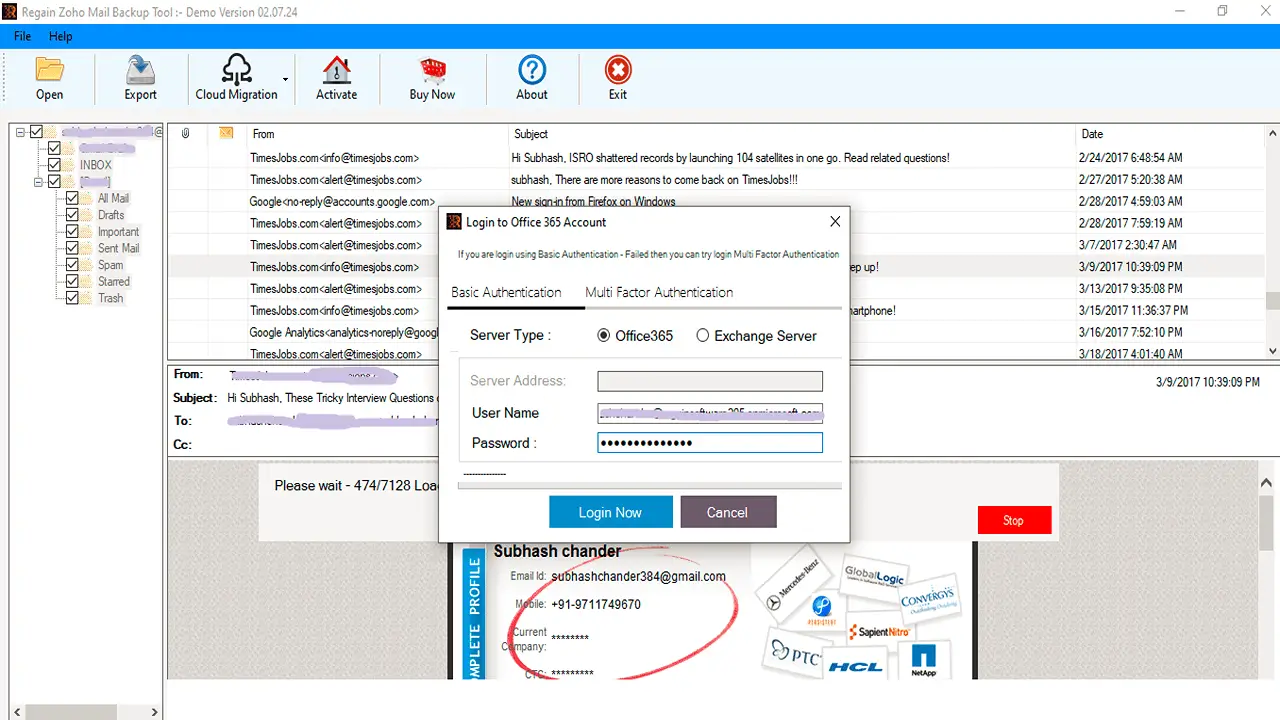 ZOHO Mail to Office 365 Migration