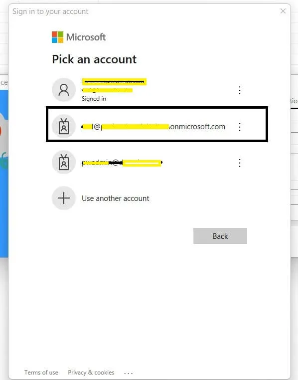 validate Login to Micriosoft Open Dialog