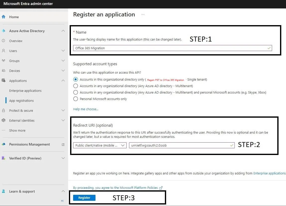 App Registration - Manual Steps