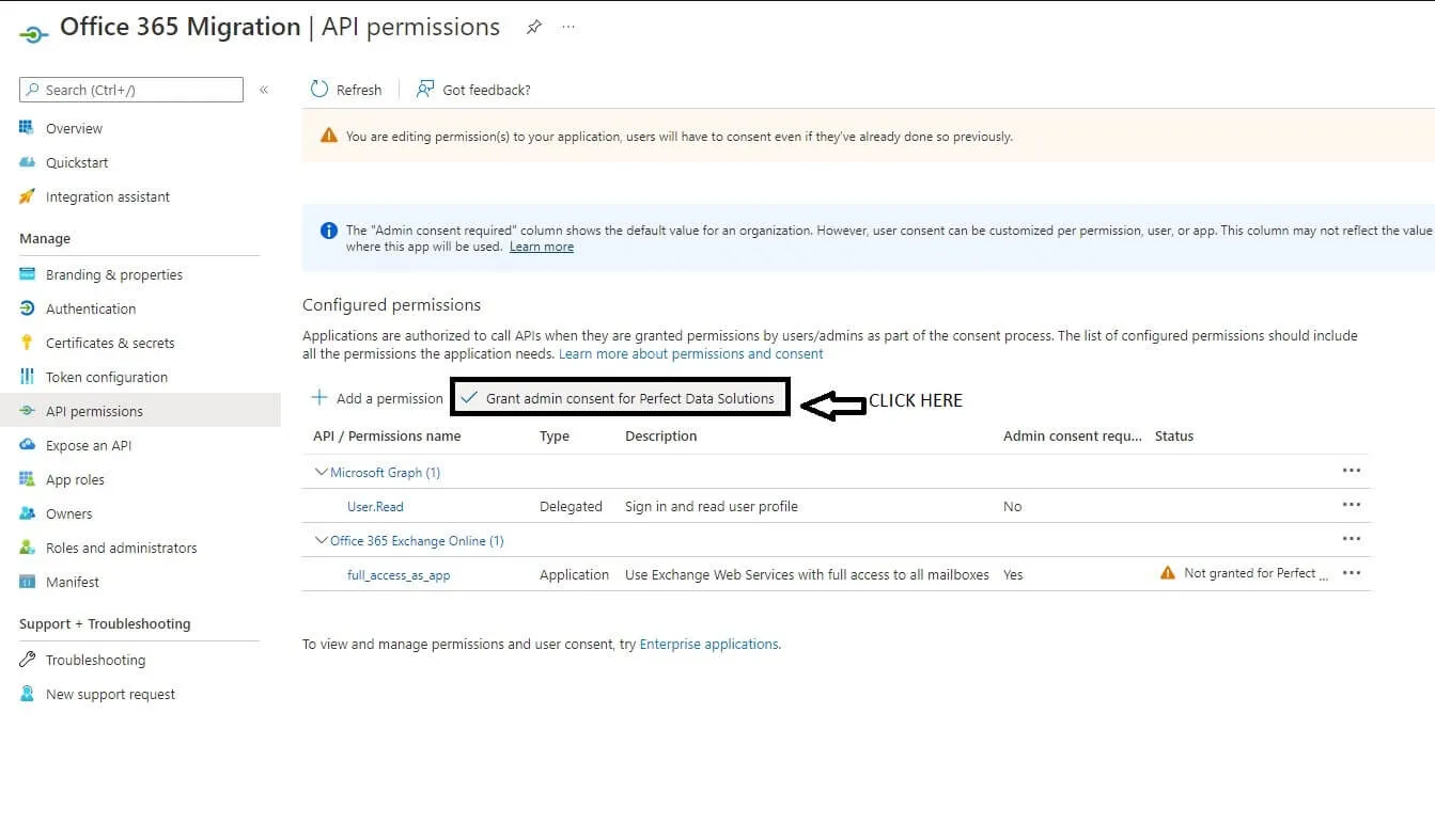 Grant admin consent